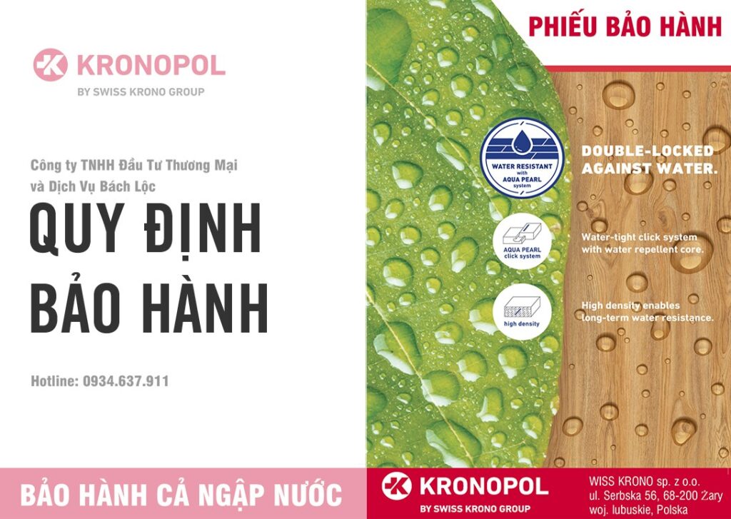 Sàn Gỗ Kronopol bảo hành ngập nước