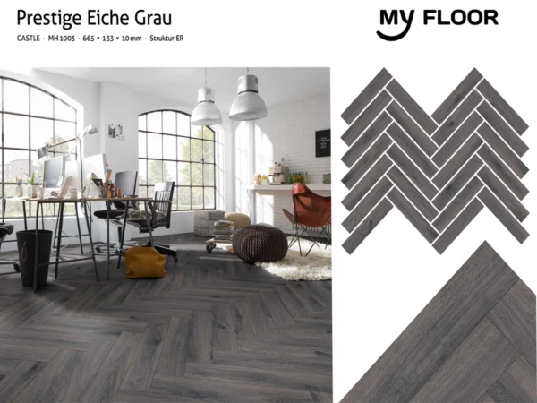 Sàn Gỗ Xương Cá Đức My Castle Herringbone MH1003
